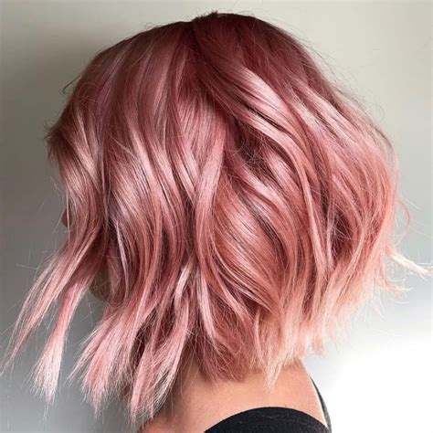 rose gold short red hair with blonde highlights|champagne rose gold blonde hair.